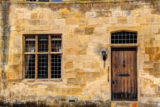 Old door and window in the Cotswolds, England