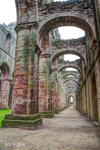 Fountains Abbey, England, Arches of old ruined church.