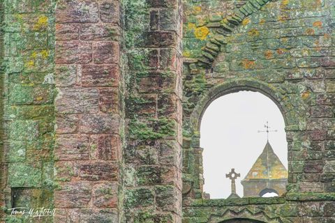 window at Lindisfarne, England