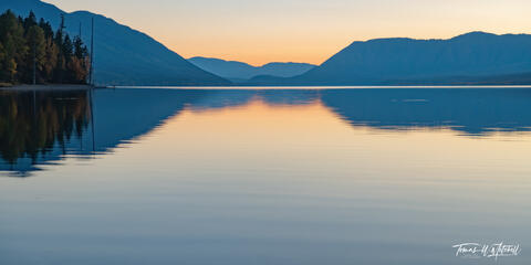 autumn sunset over Lake McDonald, Glacier National Park
