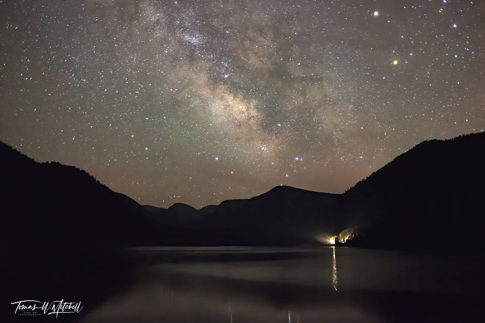 Milky Way Night Sky over lake Uinta Mountains Utah