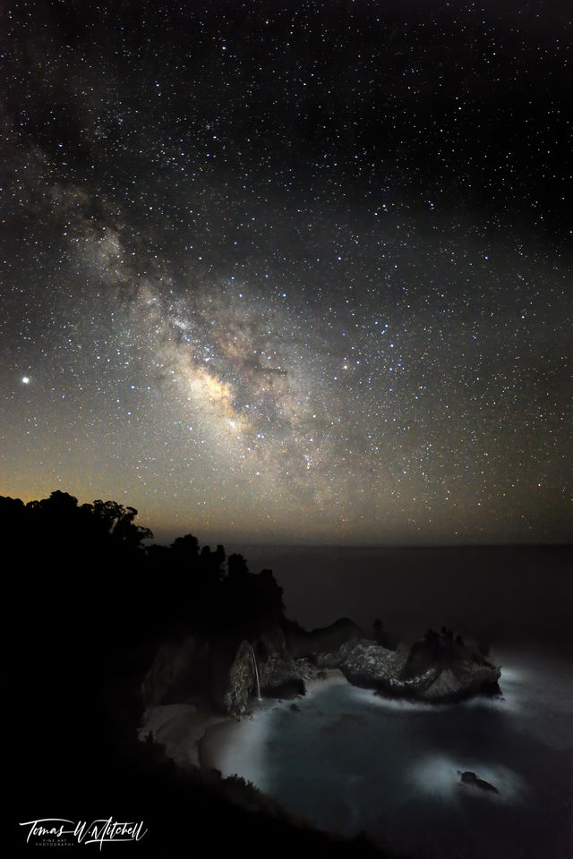 Milky Way Night Sky over McWay Falls Big Sur California