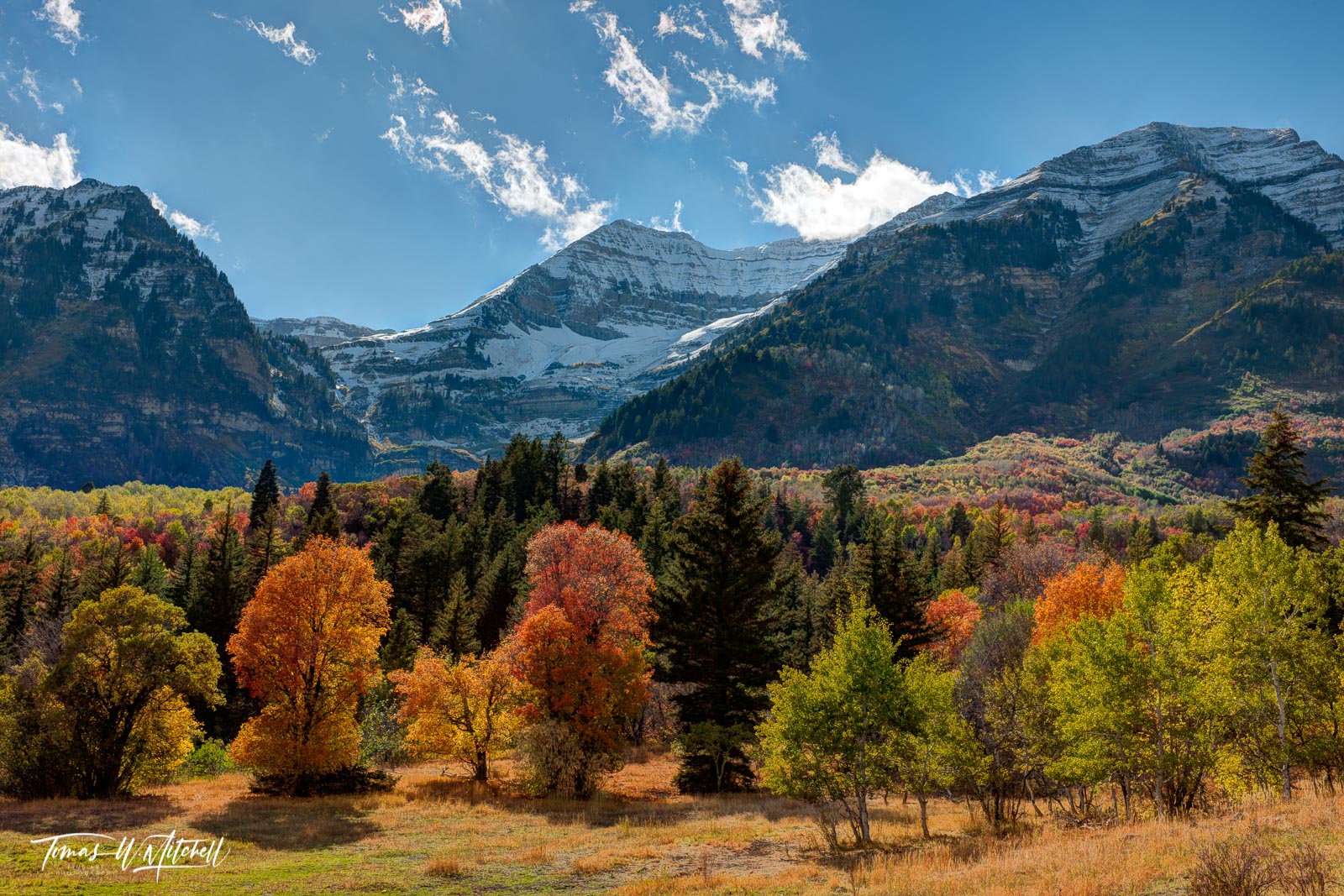 Mount Timpanogos in the autumn with snow
