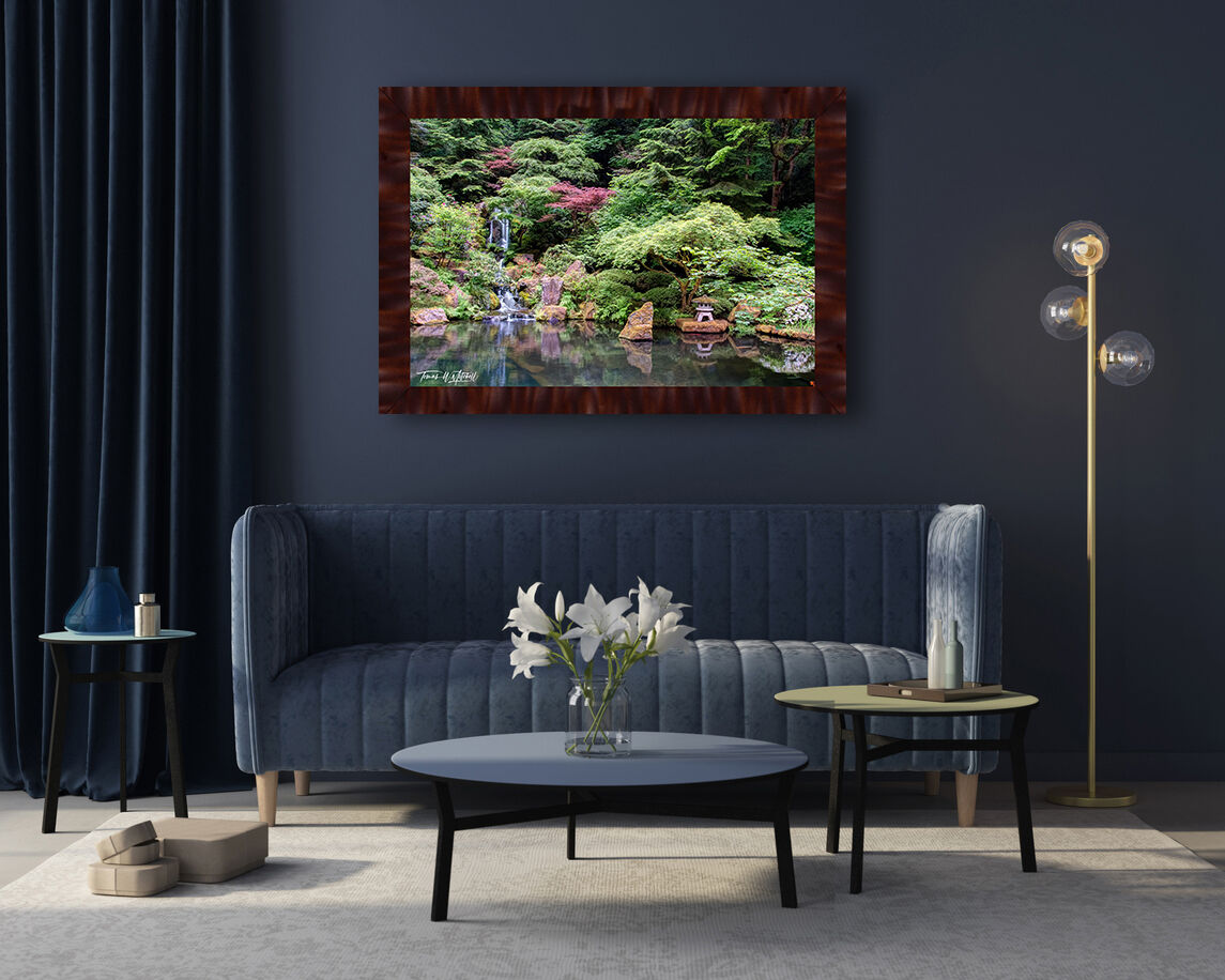 framed photograph of Japanese Garden Portland Oregon